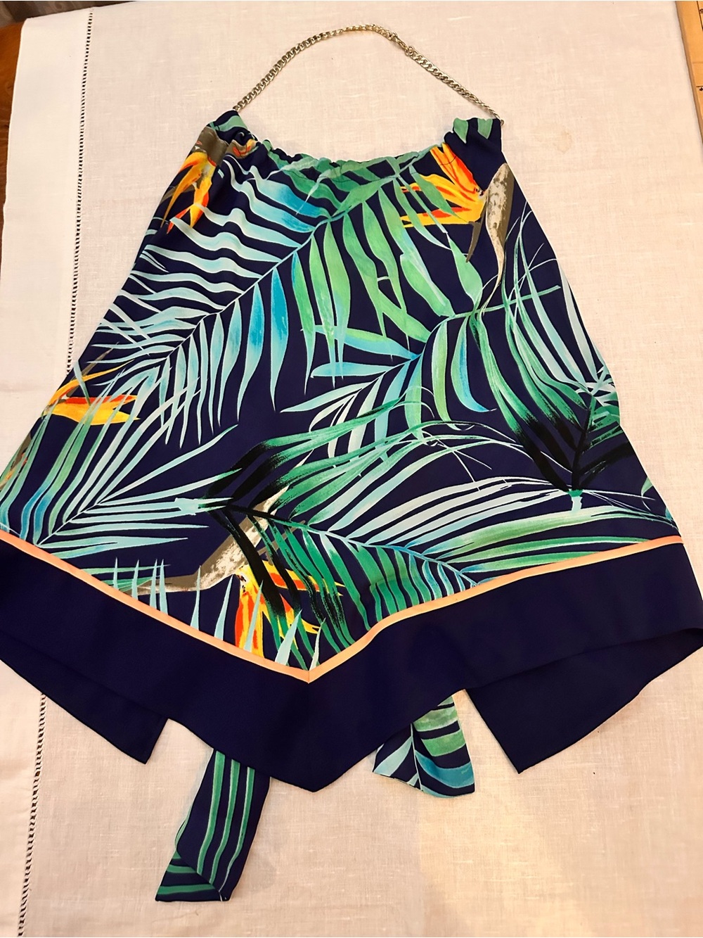 Express XS tropical leaf vacation Resort top